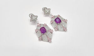 Cz Enamel Earrings 08544