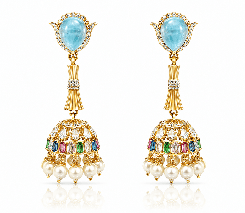Doublet Jhumki 01253 - KRISHNA'S SWETA JEWELLERY