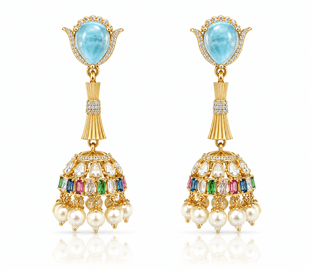 Doublet Jhumki 01253 - KRISHNA'S SWETA JEWELLERY