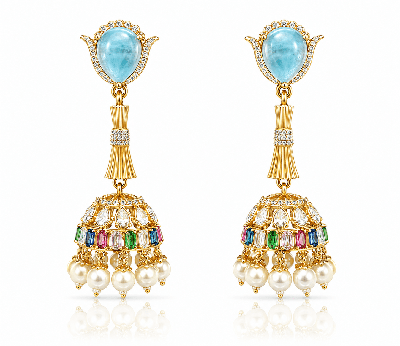 Doublet Jhumki 01253 - KRISHNA'S SWETA JEWELLERY