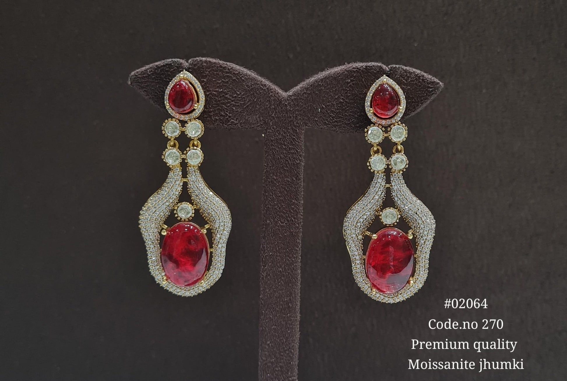 Doublet Kundan Earings 02064 - KRISHNA'S SWETA JEWELLERY