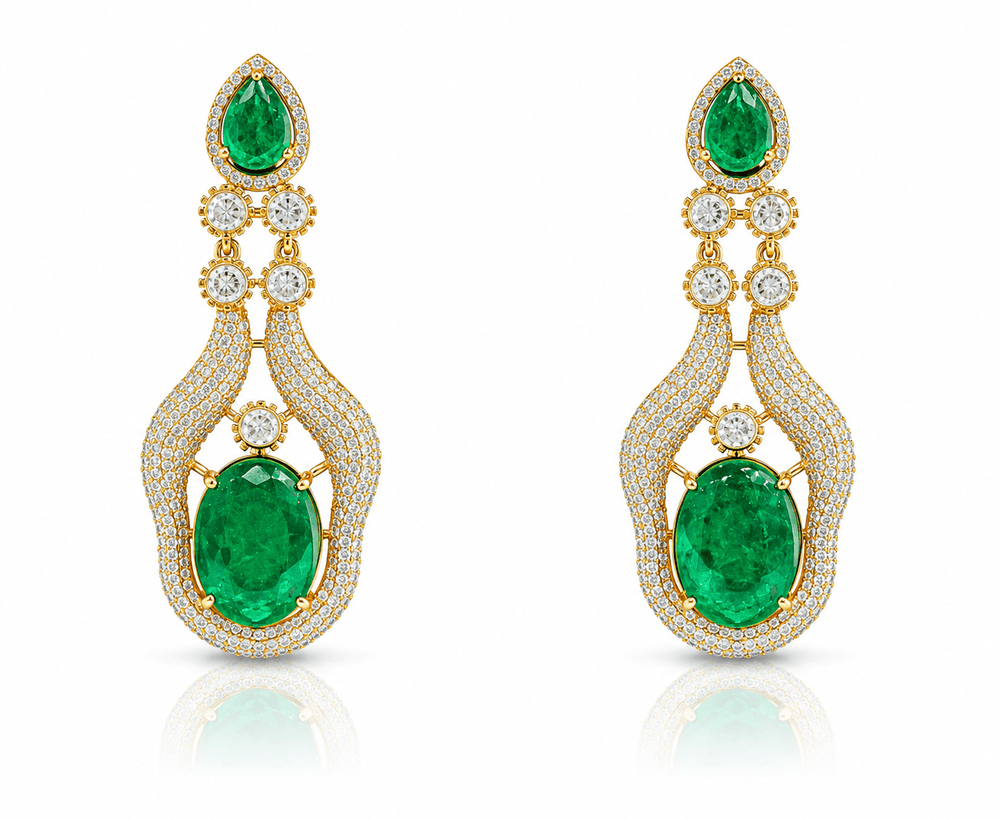 Doublet Kundan Earings 02064 - KRISHNA'S SWETA JEWELLERY