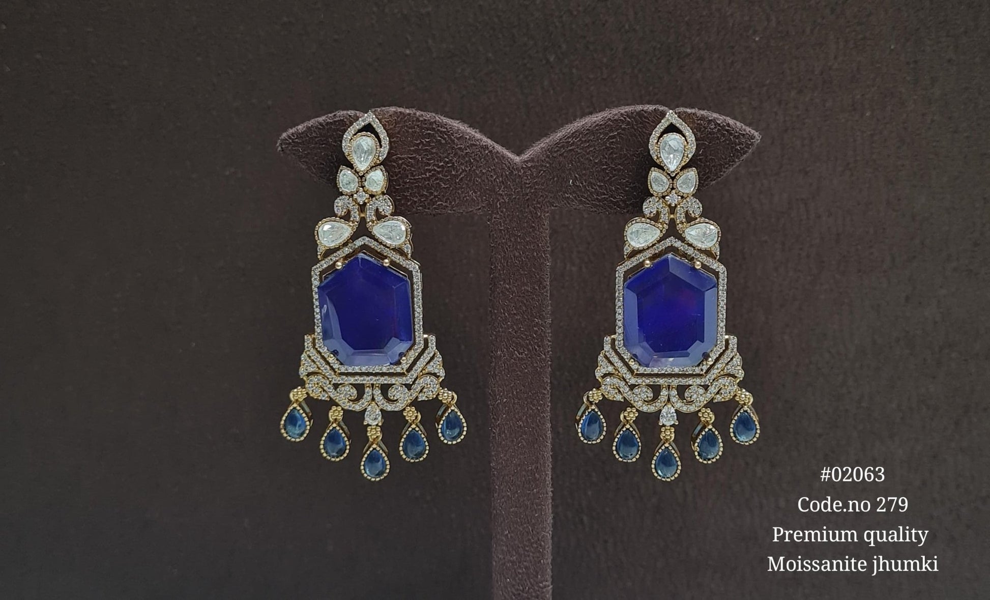 Doublet Kundan Earrings 02063 - KRISHNA'S SWETA JEWELLERY