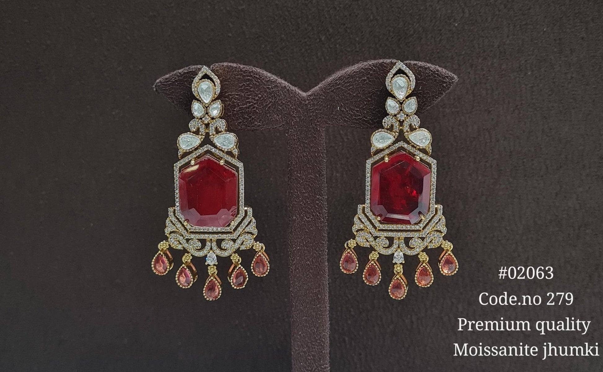 Doublet Kundan Earrings 02063 - KRISHNA'S SWETA JEWELLERY