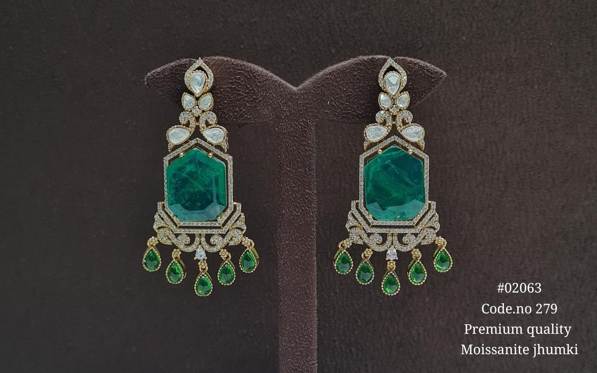 Doublet Kundan Earrings 02063 - KRISHNA'S SWETA JEWELLERY