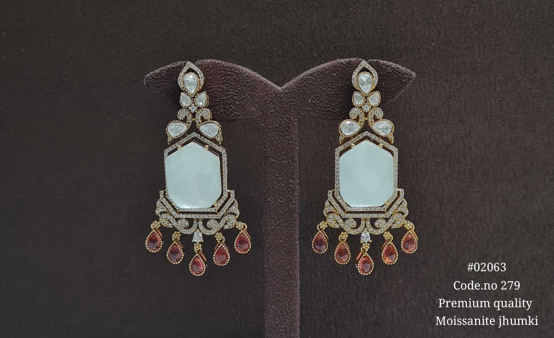 Doublet Kundan Earrings 02063 - KRISHNA'S SWETA JEWELLERY