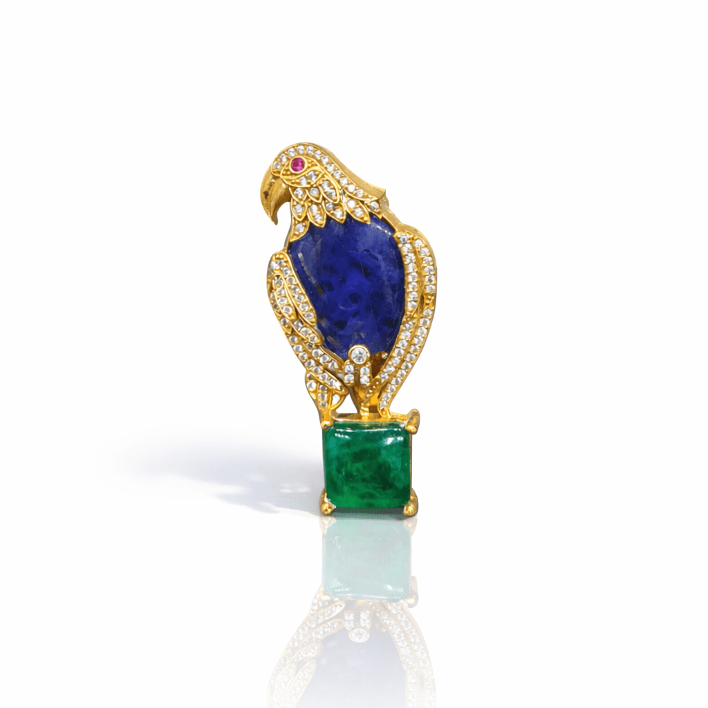 Doublet Parrot Brooch 09307 - KRISHNA'S SWETA JEWELLERY