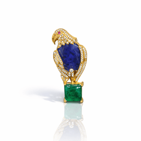 Doublet Parrot Brooch 09307 - KRISHNA'S SWETA JEWELLERY