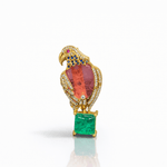 Doublet Parrot Brooch 09307 - KRISHNA'S SWETA JEWELLERY