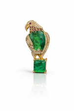 Doublet Parrot Brooch 09307 - KRISHNA'S SWETA JEWELLERY