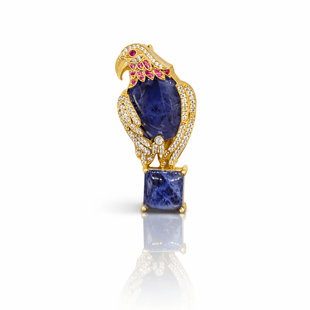 Doublet Parrot Brooch 09307 - KRISHNA'S SWETA JEWELLERY