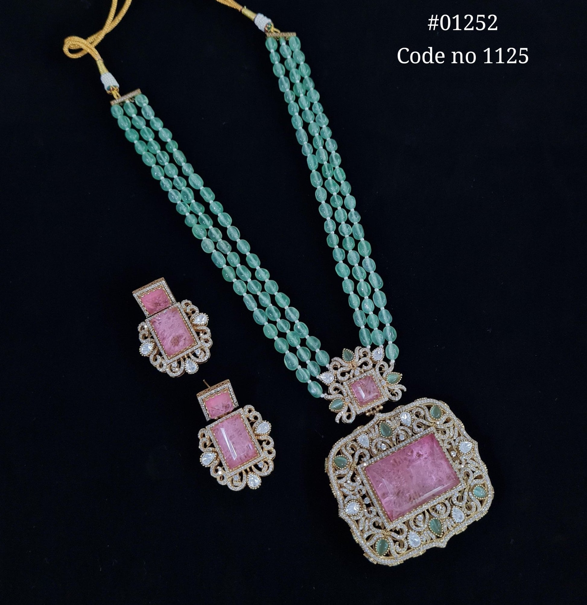 Doublet Pendant Long 01252 - KRISHNA'S SWETA JEWELLERY