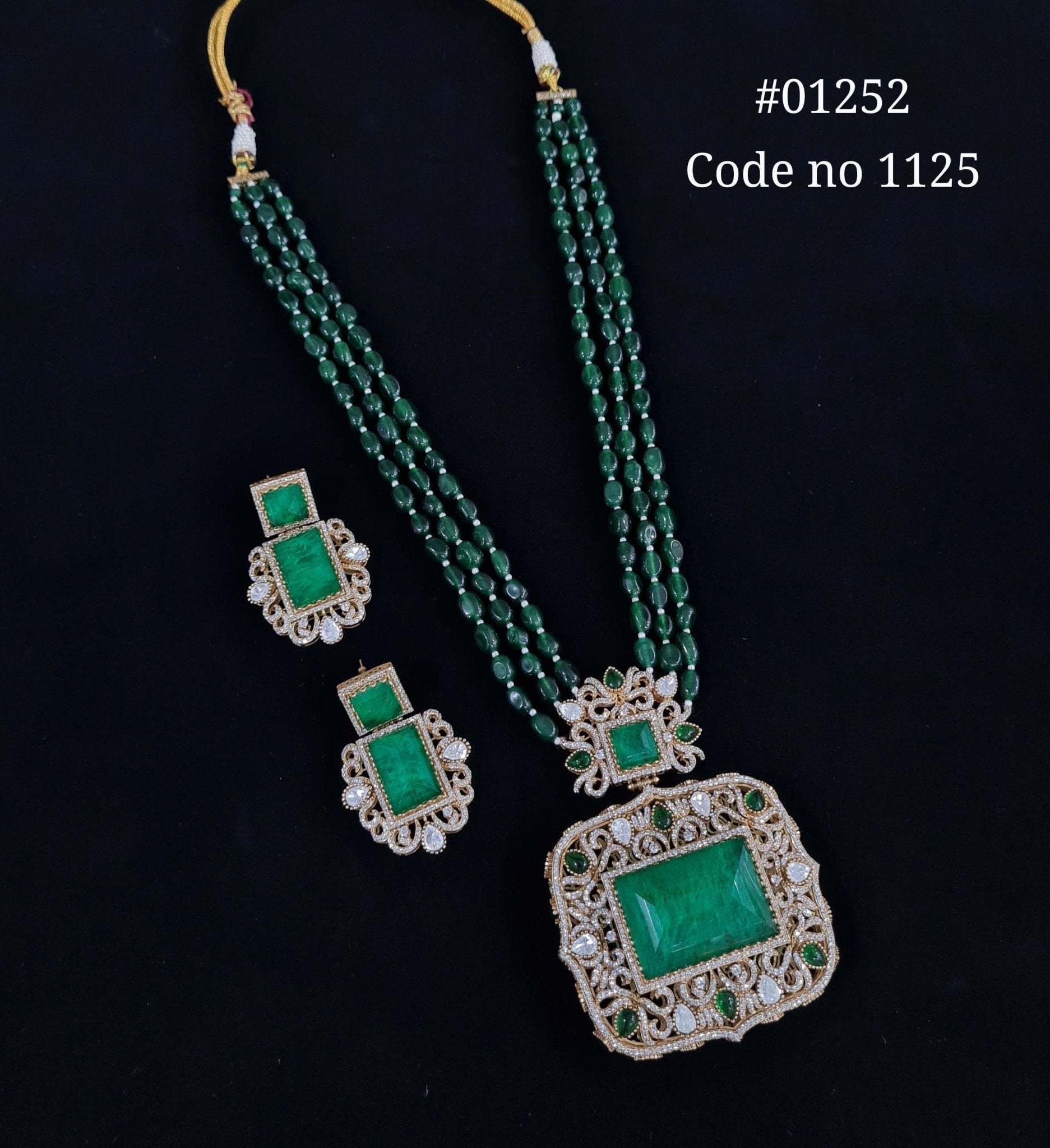 Doublet Pendant Long 01252 - KRISHNA'S SWETA JEWELLERY