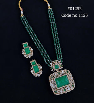 Doublet Pendant Long 01252 - KRISHNA'S SWETA JEWELLERY