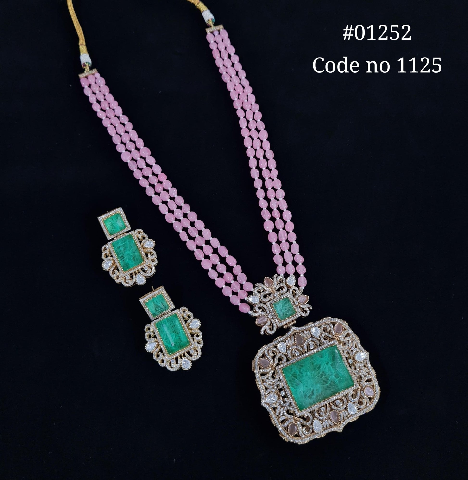 Doublet Pendant Long 01252 - KRISHNA'S SWETA JEWELLERY