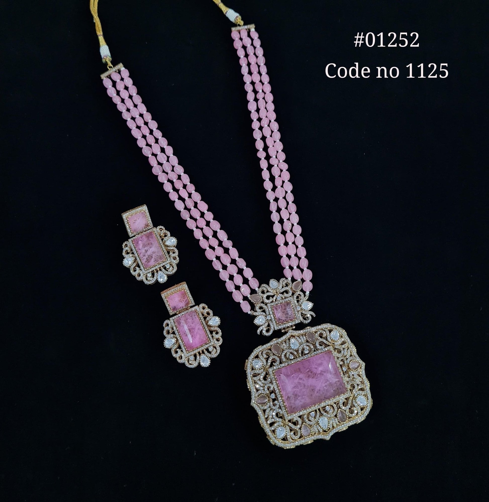 Doublet Pendant Long 01252 - KRISHNA'S SWETA JEWELLERY