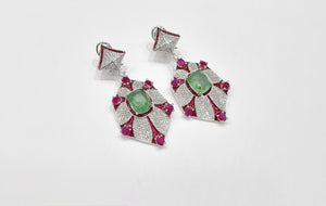 Cz Enamel Earrings 08544