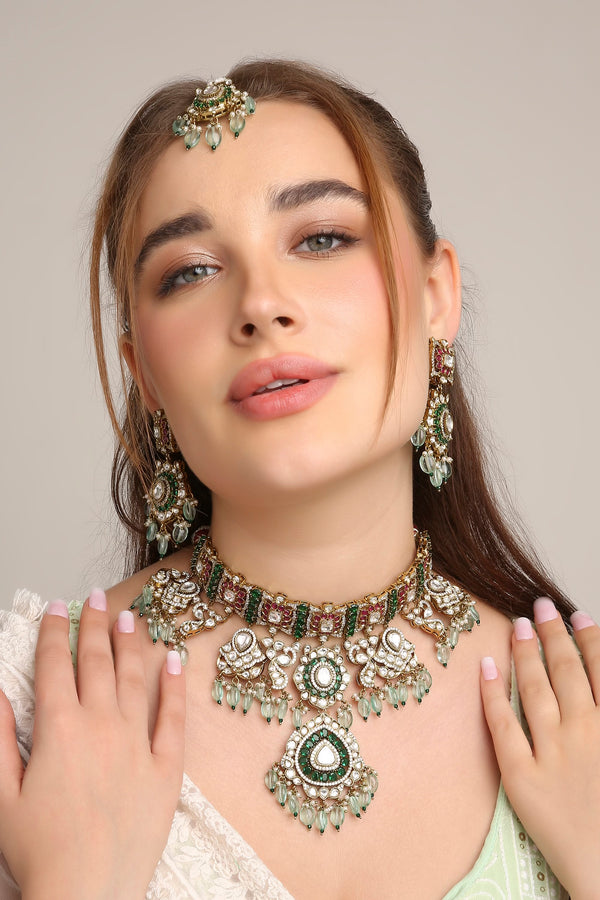 Polki Kundan Necklace 09601