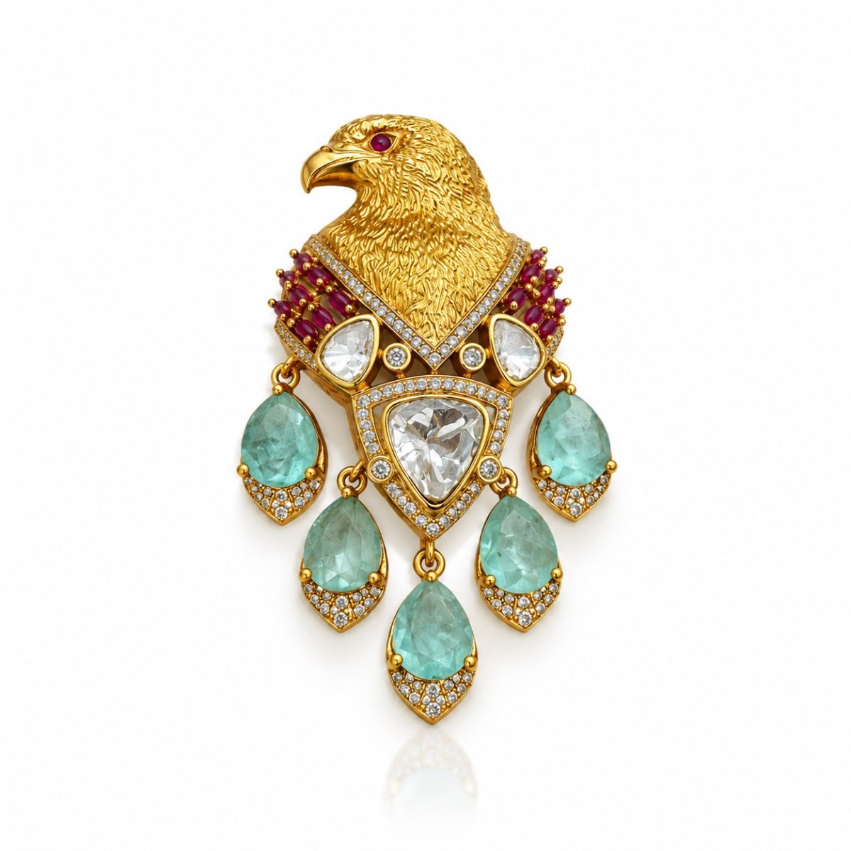 Eagle Brooch 08059 - Krishna's Sweta Jewellery