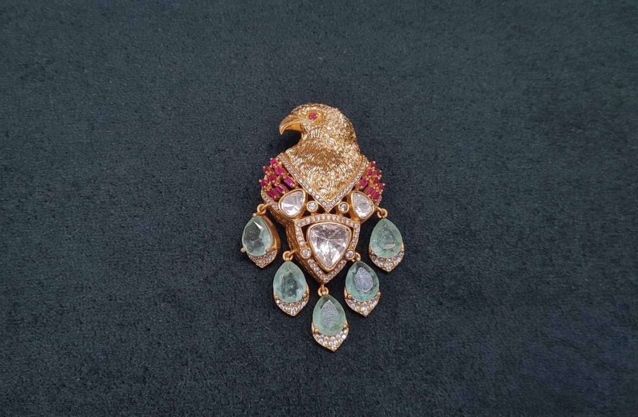 Eagle Brooch 08059 - KRISHNA'S SWETA JEWELLERY