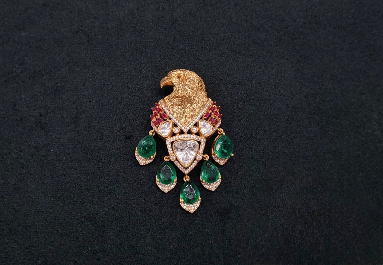 Eagle Brooch 08059 - KRISHNA'S SWETA JEWELLERY