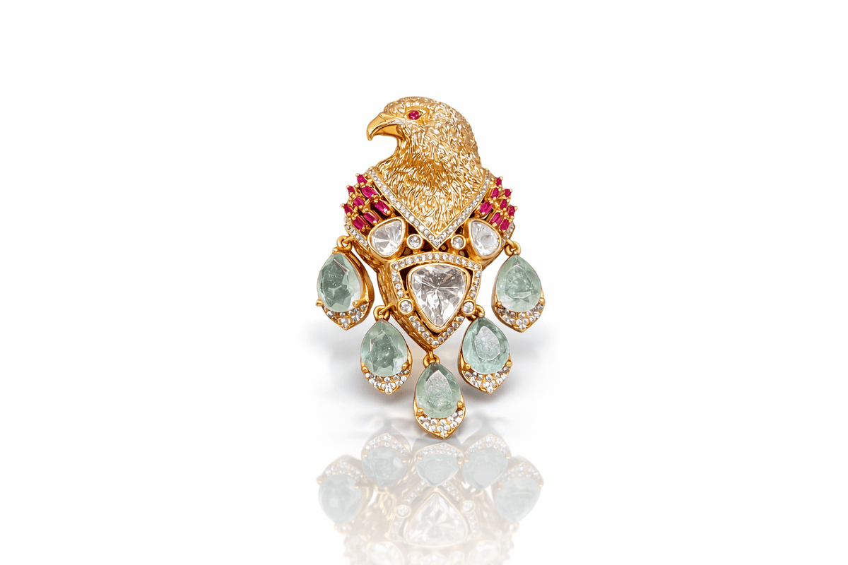 Eagle Brooch 08059 - KRISHNA'S SWETA JEWELLERY