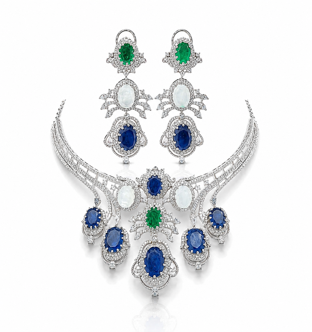 Cz Statement Necklace 09866