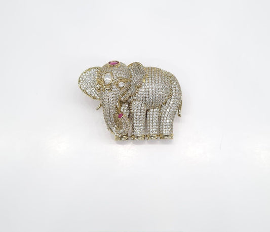 Elephant Brooch 02069 - KRISHNA'S SWETA JEWELLERY