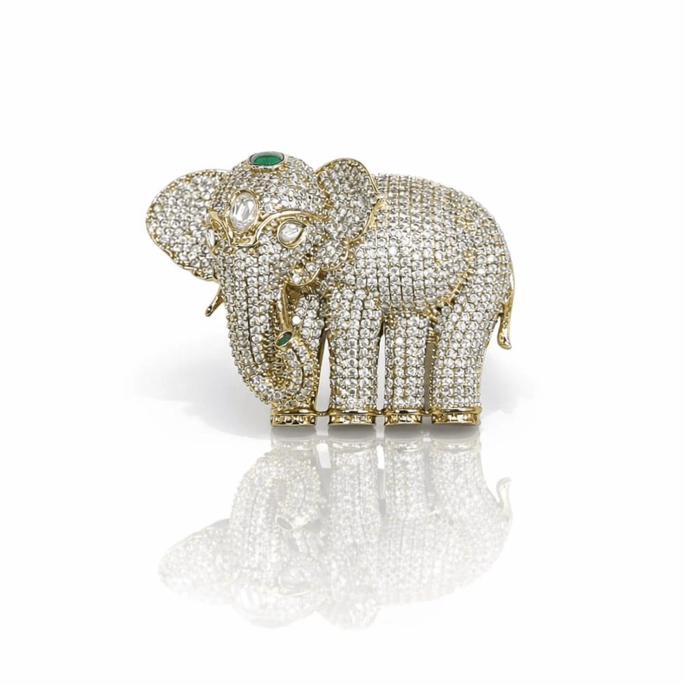 Elephant Brooch 02069 - KRISHNA'S SWETA JEWELLERY