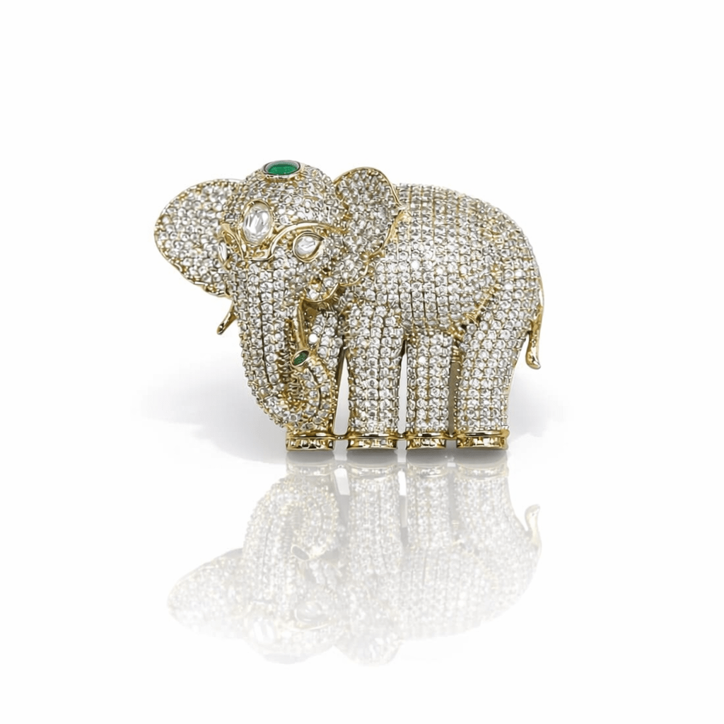 Elephant Brooch 02069 - KRISHNA'S SWETA JEWELLERY
