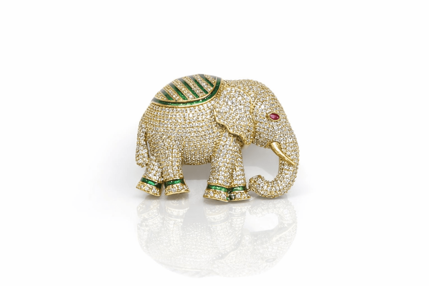 Elephant Brooch 03933 - KRISHNA'S SWETA JEWELLERY