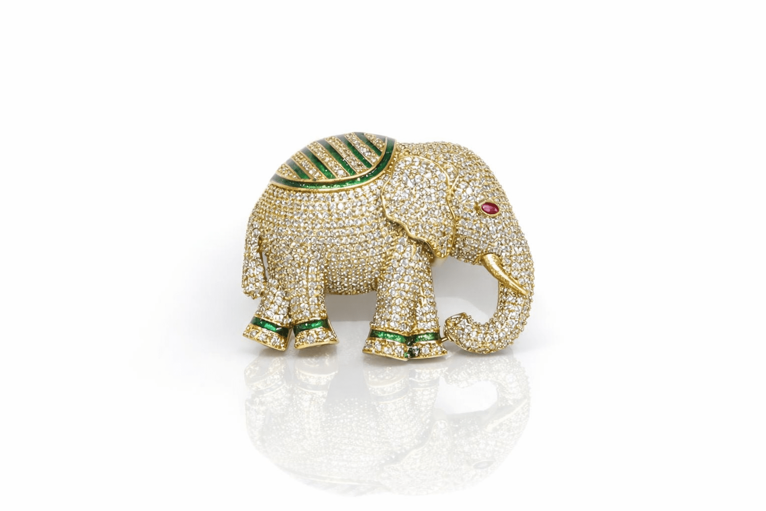 Elephant Brooch 03933 - KRISHNA'S SWETA JEWELLERY