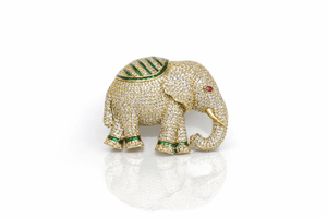 Elephant Brooch 03933 - KRISHNA'S SWETA JEWELLERY