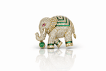 Elephant Sq Brooch 04309 - KRISHNA'S SWETA JEWELLERY