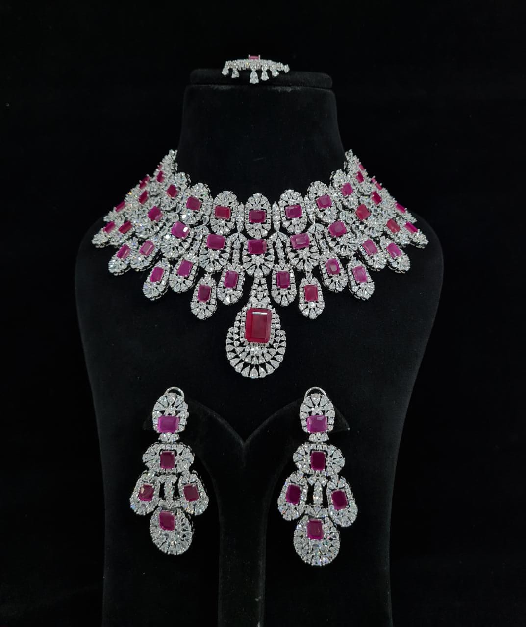 Exclusive Kiara Advani American Diamond Necklace Set - KRISHNA'S SWETA JEWELLERY