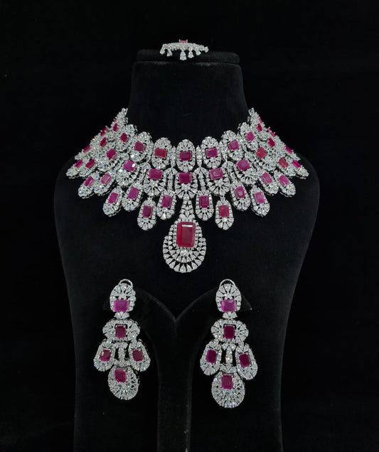 Exclusive Kiara Advani American Diamond Necklace Set - KRISHNA'S SWETA JEWELLERY