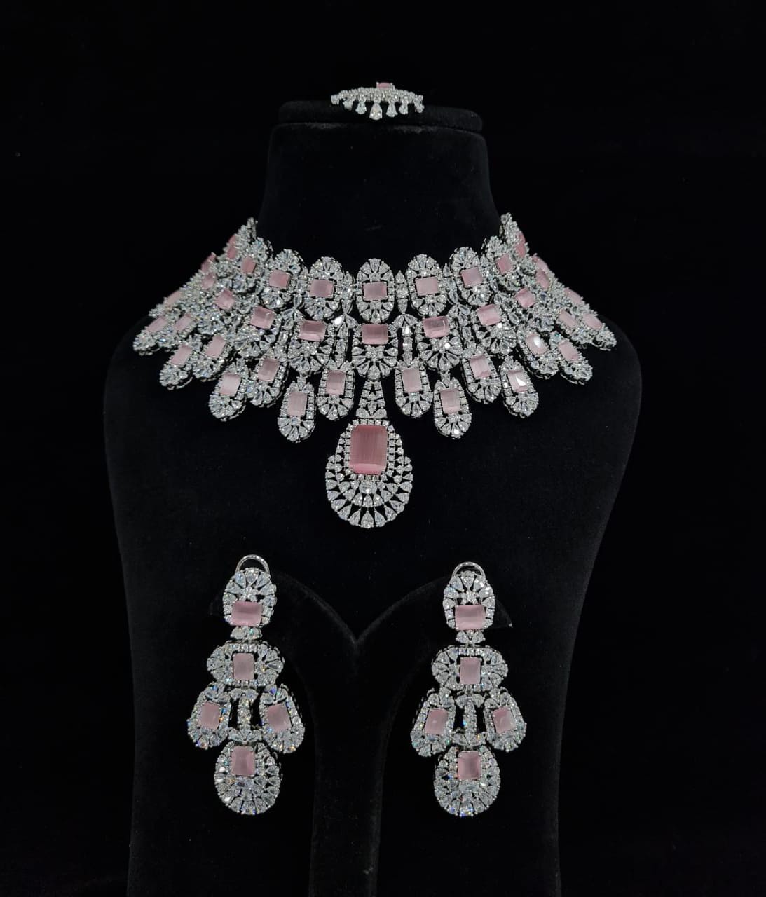Exclusive Kiara Advani American Diamond Necklace Set - KRISHNA'S SWETA JEWELLERY