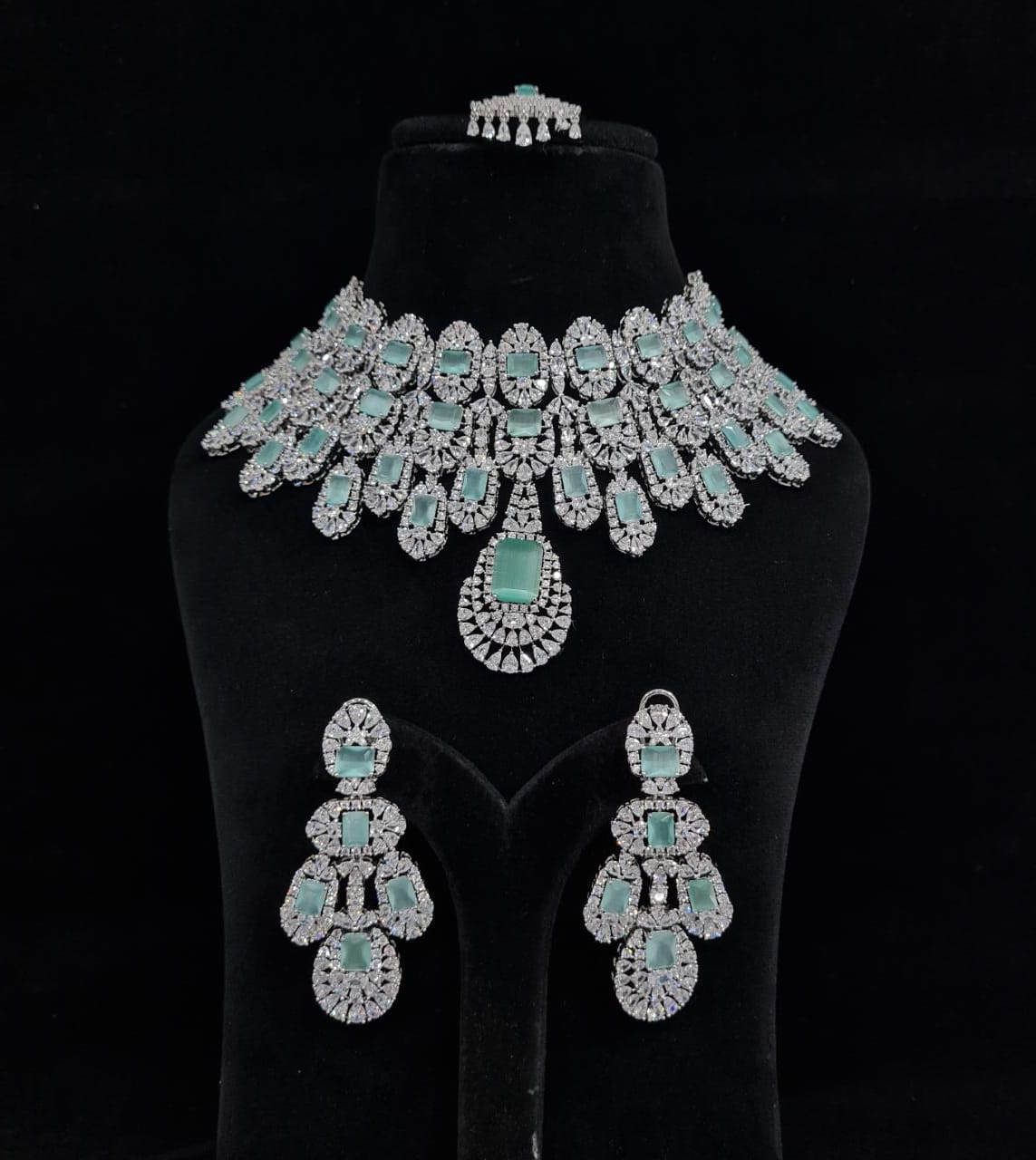 Exclusive Kiara Advani American Diamond Necklace Set - KRISHNA'S SWETA JEWELLERY