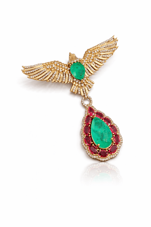 Falcon Brooch 08698 - KRISHNA'S SWETA JEWELLERY