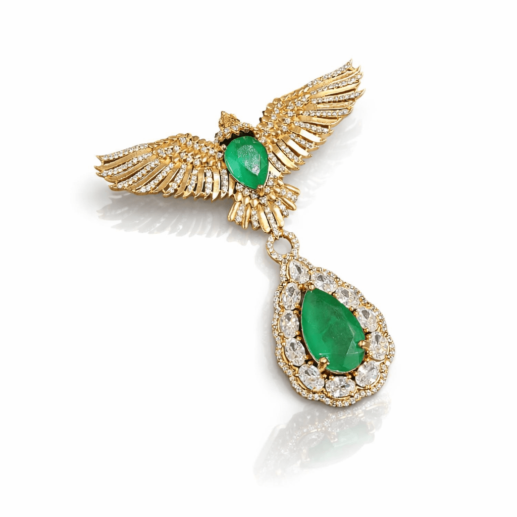 Falcon Brooch 08698 - KRISHNA'S SWETA JEWELLERY
