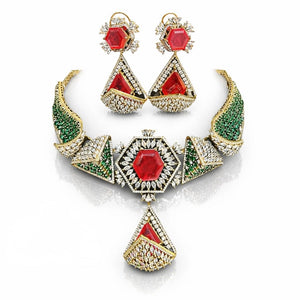 Garuda Empress Necklace 08914 - KRISHNA'S SWETA JEWELLERY