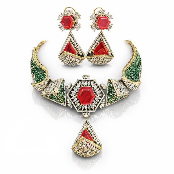 Garuda Empress Necklace 08914 - KRISHNA'S SWETA JEWELLERY
