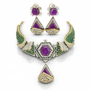Garuda Empress Necklace 08914 - KRISHNA'S SWETA JEWELLERY