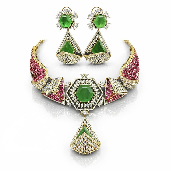 Garuda Empress Necklace 08914 - KRISHNA'S SWETA JEWELLERY