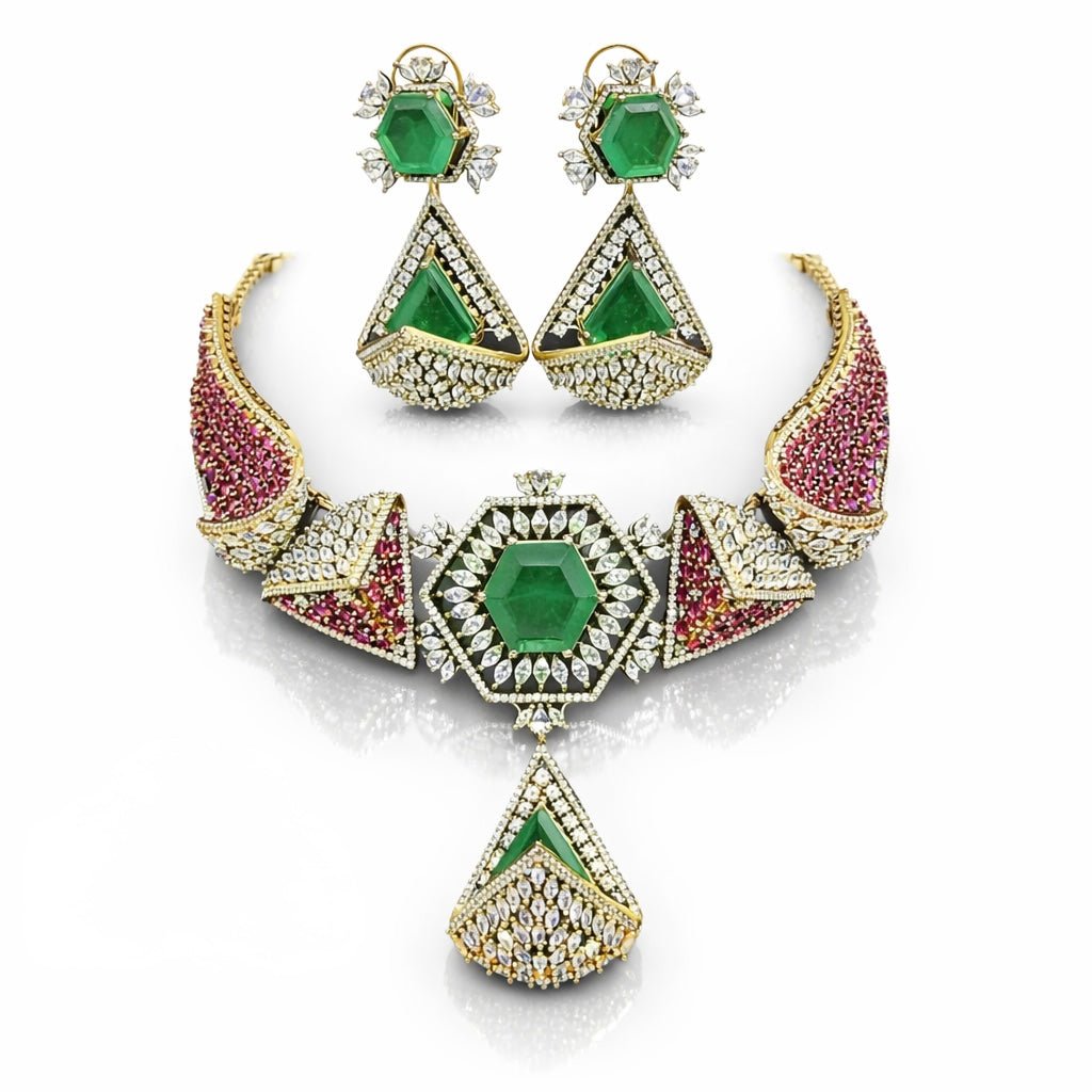 Garuda Empress Necklace 08914 - KRISHNA'S SWETA JEWELLERY