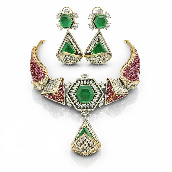 Garuda Empress Necklace 08914 - KRISHNA'S SWETA JEWELLERY