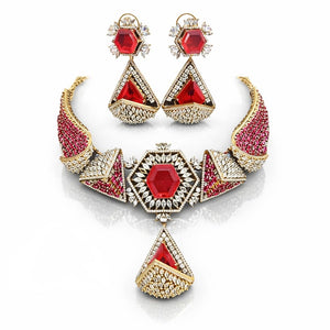 Garuda Empress Necklace 08914 - KRISHNA'S SWETA JEWELLERY