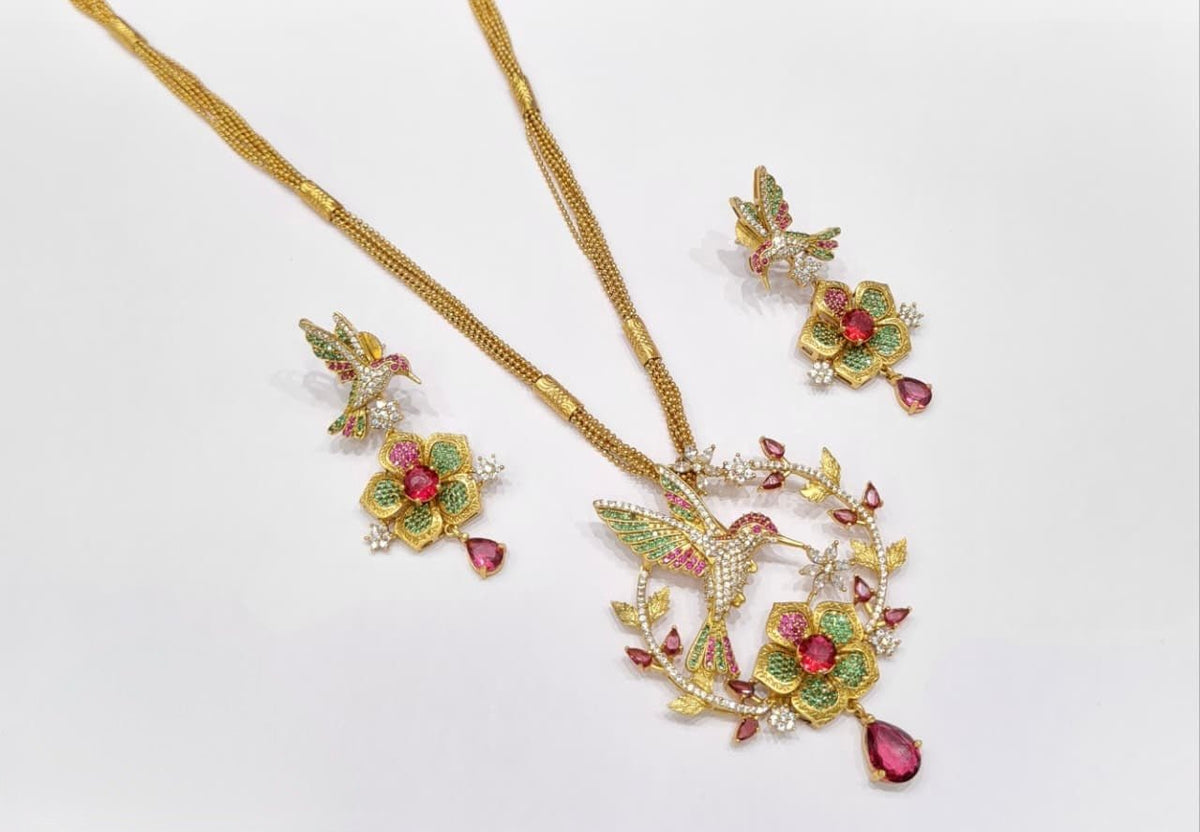 Golden Bloom Pendant 11001 - KRISHNA'S SWETA JEWELLERY