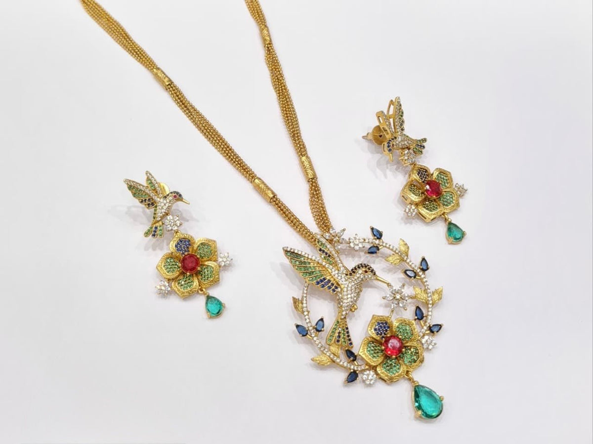 Golden Bloom Pendant 11001 - KRISHNA'S SWETA JEWELLERY