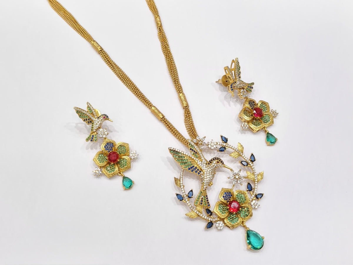 Golden Bloom Pendant 11001 - KRISHNA'S SWETA JEWELLERY